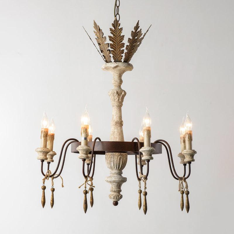 8 Bulbs Spur Ceiling Chandelier Traditional Metal Fixture Rust - Rebooters