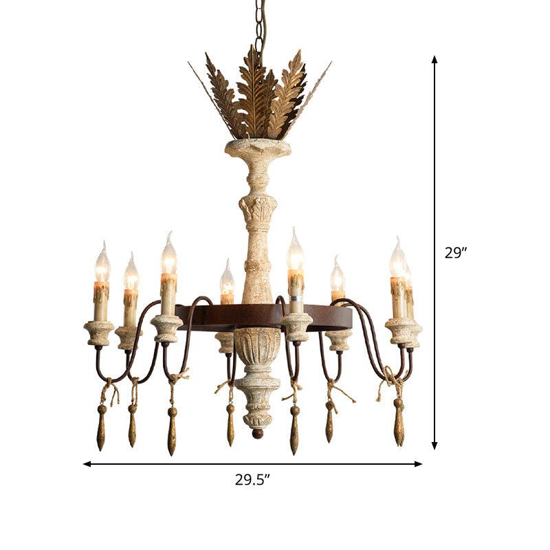 8 Bulbs Spur Ceiling Chandelier Traditional Metal Fixture Rust - Rebooters