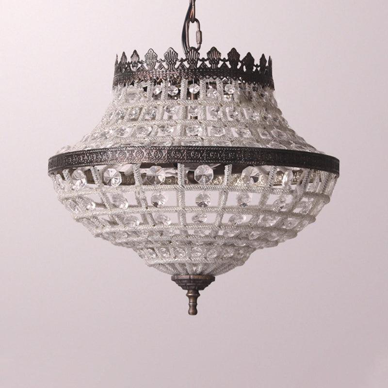 2 Bulbs Laser-Cut Ceiling Chandelier Traditional Crystal Fixture - Rebooters