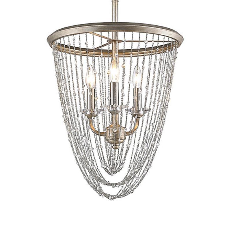 3 Bulbs Cone Ceiling Chandelier Contemporary Crystal Lighting - Rebooters