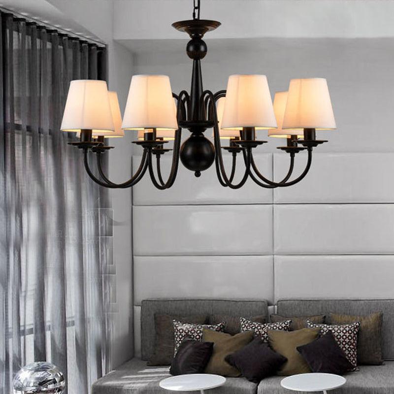 3/5/6 Lights Chandelier Light Fixture Traditional White Fabric - Rebooters