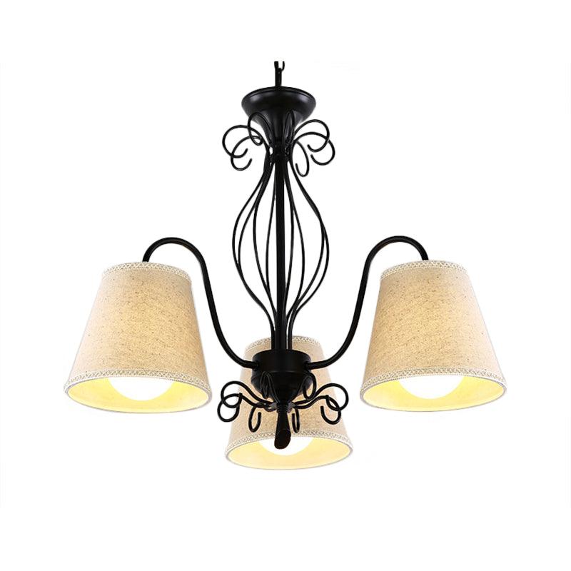 3/6/8 Bulbs Ceiling Lamp with Cone Fabric Shade Classic Chandelier - Rebooters