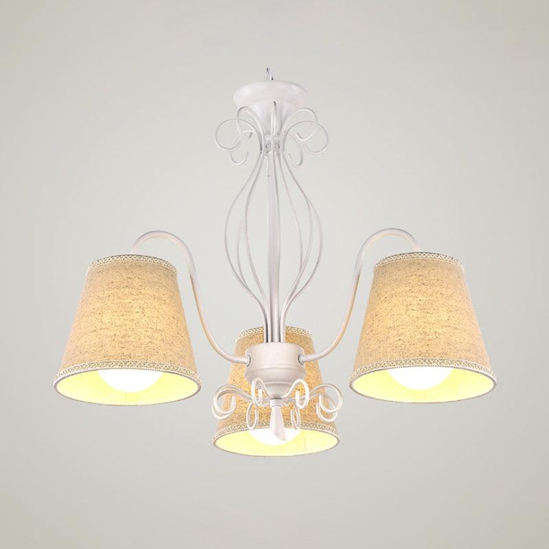 3/6/8 Bulbs Ceiling Lamp with Cone Fabric Shade Classic Chandelier - Rebooters