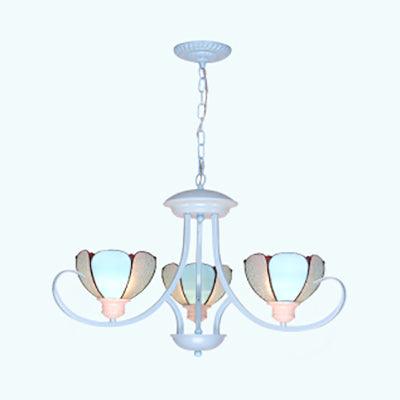 3/6/8 Lights Modern Petal Chandelier Stained Glass Ceiling Light - Rebooters