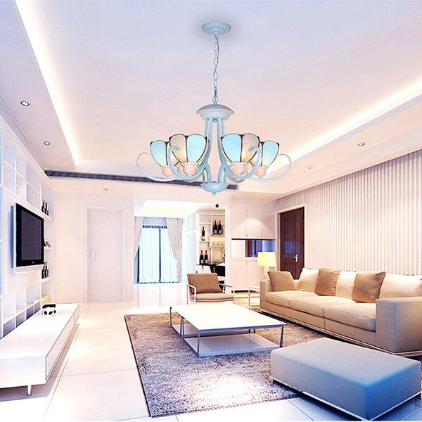 3/6/8 Lights Modern Petal Chandelier Stained Glass Ceiling Light - Rebooters