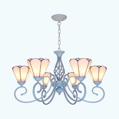 6 Lights Conical Ceiling Chandelier with Adjustable Chain - Rebooters