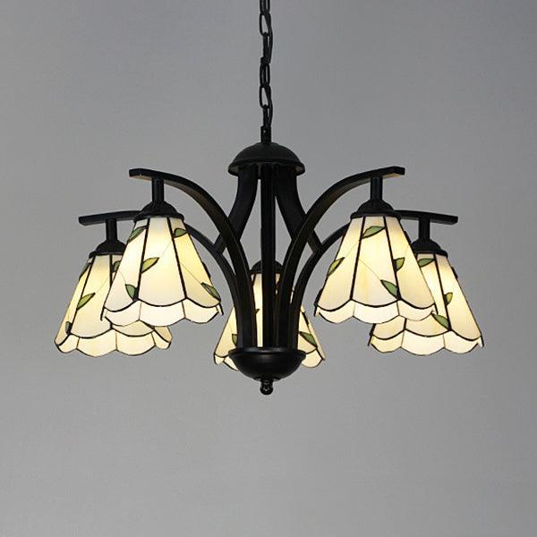 5 Lights Leaf Chandelier Lighting with 16 Inch Metal Chain - Rebooters