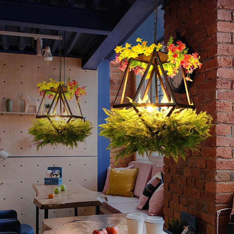 5 Heads Plant Ceiling Chandelier with Candlestick Metal Light - Rebooters