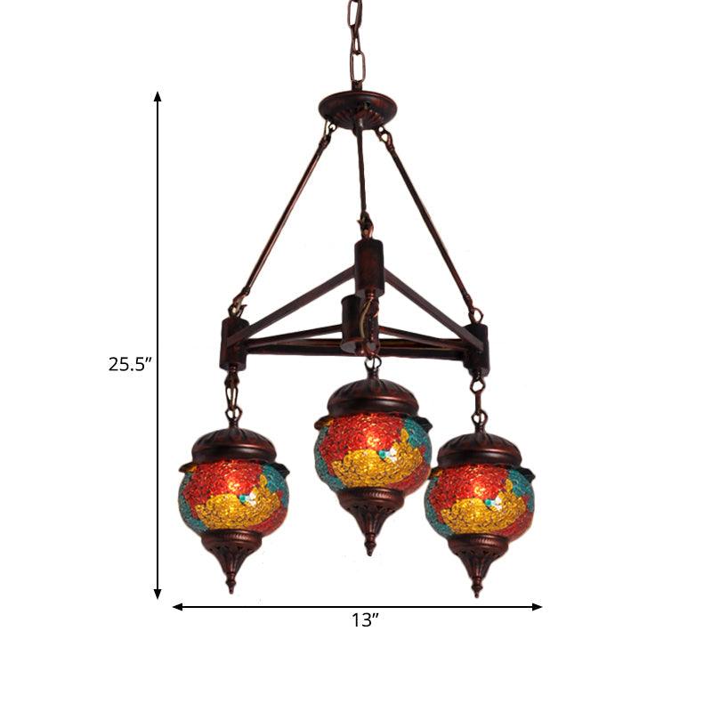 3 Bulbs Ball Chandelier Pendant Lighting Red-Yellow-Blue Lamp - Rebooters