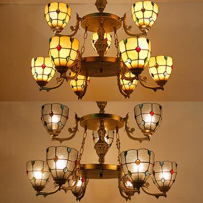 Beaded Chandelier Lighting 2 Tiers Vintage Ceiling Pendant Light - Rebooters
