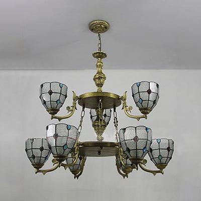 Beaded Chandelier Lighting 2 Tiers Vintage Ceiling Pendant Light - Rebooters