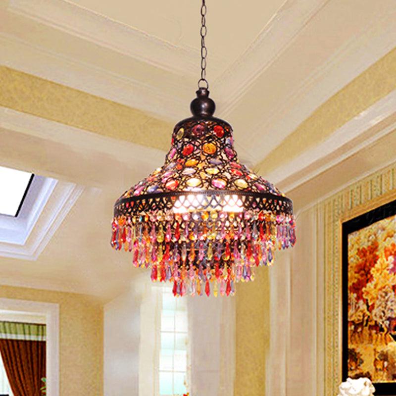 3 Heads Teardrop Chandelier Lighting Bohemian Bronze Lamp - Rebooters