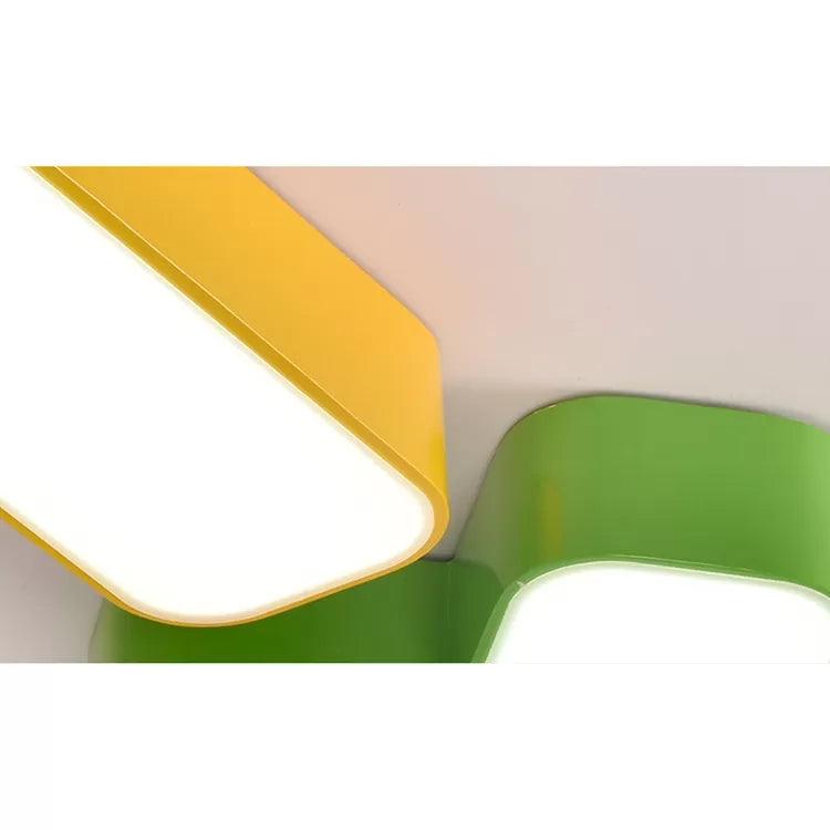 18/24 Inch W Plus Minus Multiply Divide Shape Ceiling Lamp Modern Acrylic LED Mount Chandelier Red Yellow Blue Green Warm White Light - Rebooters