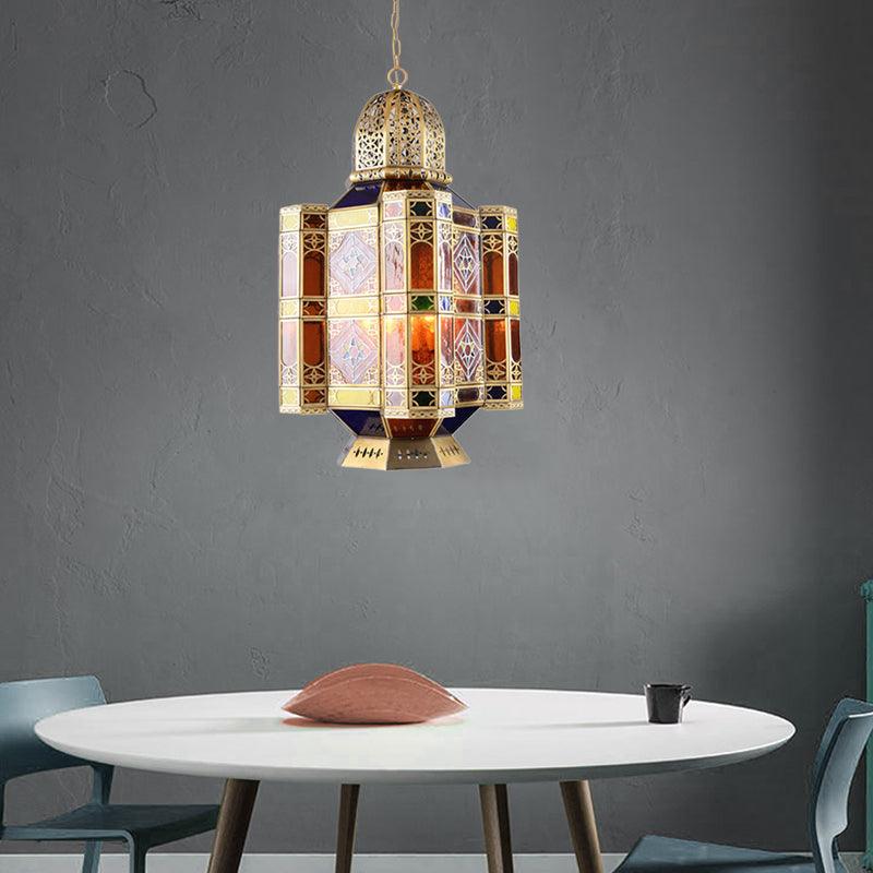 Brass 3-Bulb Pendant Light Fixture Arab Style Metal Castle Chandelier Lamp for Restaurant - Rebooters