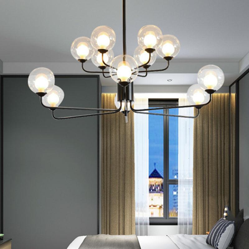 2-Tier Ball Clear Glass Chandelier with Radial Design - Rebooters