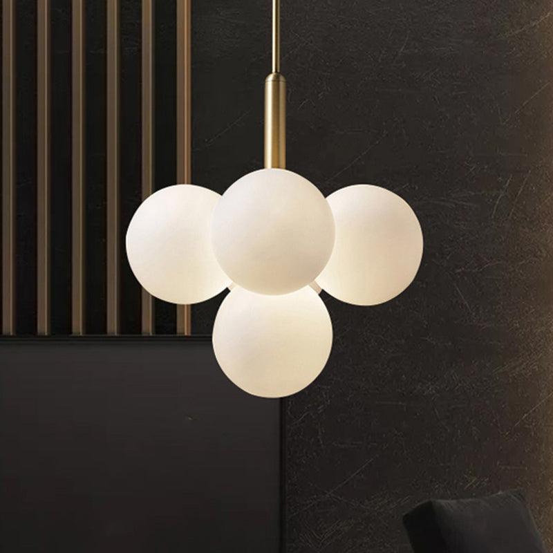 Ball White Glass Chandelier Lamp Contemporary 5/13 Lights - Rebooters