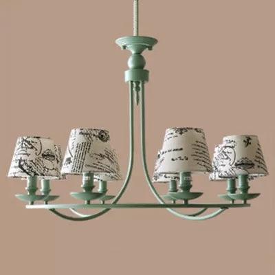 Tapered Shade Pendant Light Nordic Stylish Metal Hanging Light in Green for Kindergarten - Rebooters