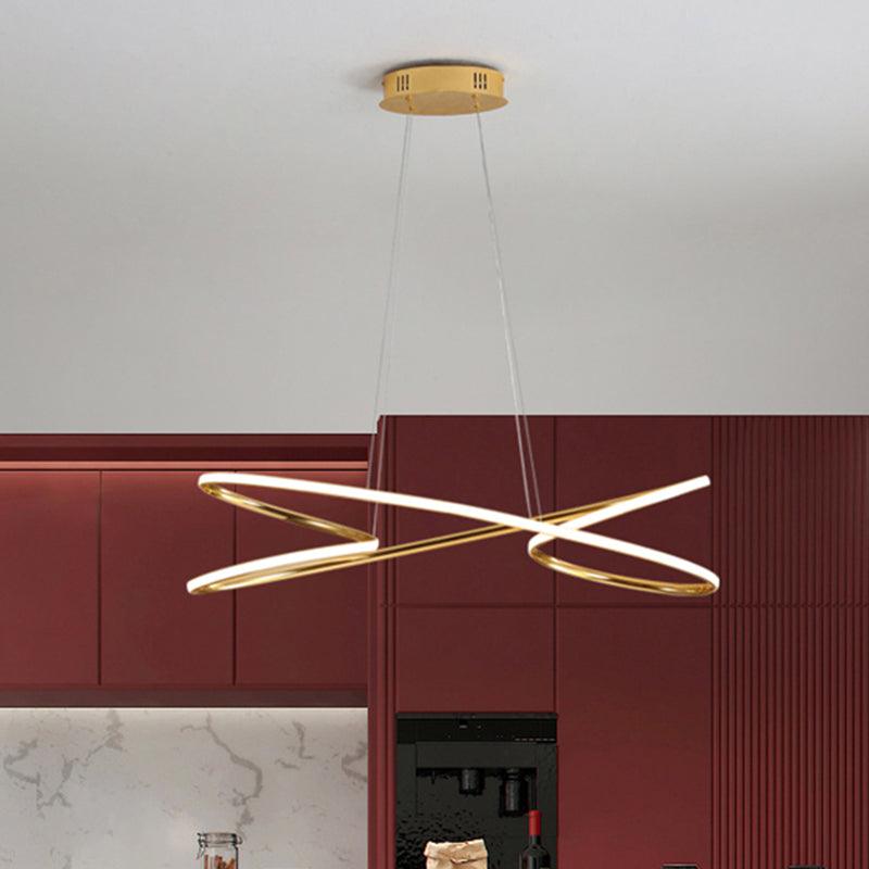 31.5"/39" Wide Twist Acrylic Chandelier Lighting Modernist Led Chrome Gold Pendant Light - Rebooters