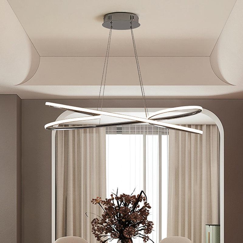 31.5"/39" Wide Twist Acrylic Chandelier Lighting Modernist Led Chrome Gold Pendant Light - Rebooters