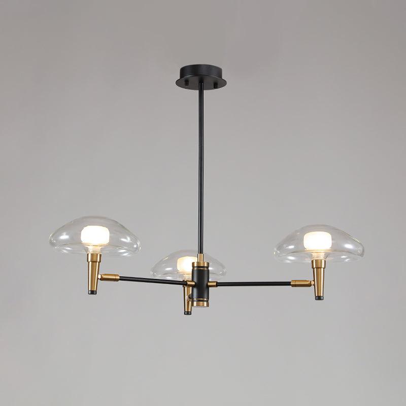 3-Light Bedroom Chandelier Modernism Black Pendant Light - Rebooters