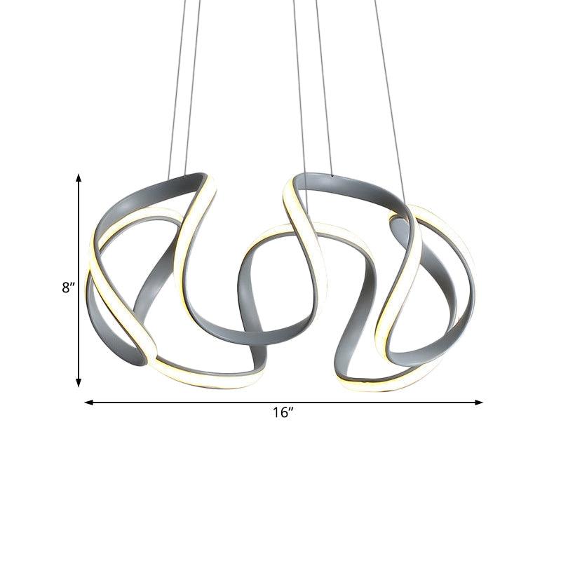 3/5/6 Lights Dining Room Chandelier with Wave Acrylic Shade - Rebooters