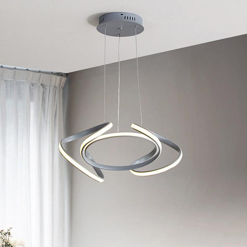 3/5/6 Lights Dining Room Chandelier with Wave Acrylic Shade - Rebooters