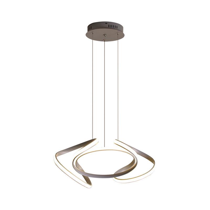 3/5/6 Lights Dining Room Chandelier with Wave Acrylic Shade - Rebooters