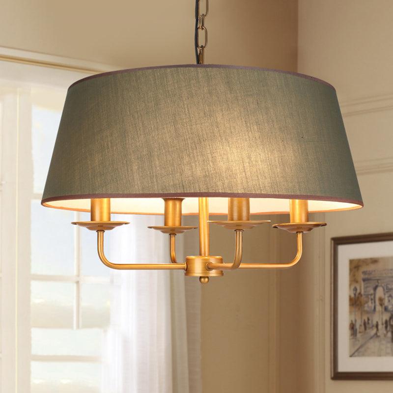 4 Bulbs Candle Chandelier Light Classic White Green Beige Fixture - Rebooters