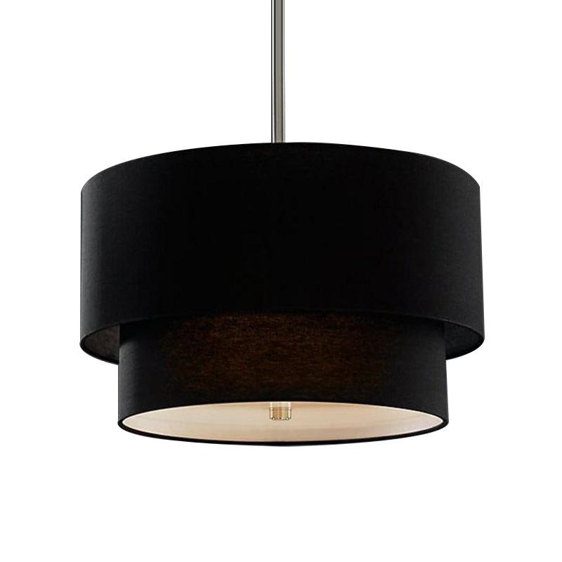 3 Lights Ceiling Light Traditional Layered Fabric Chandelier - Rebooters