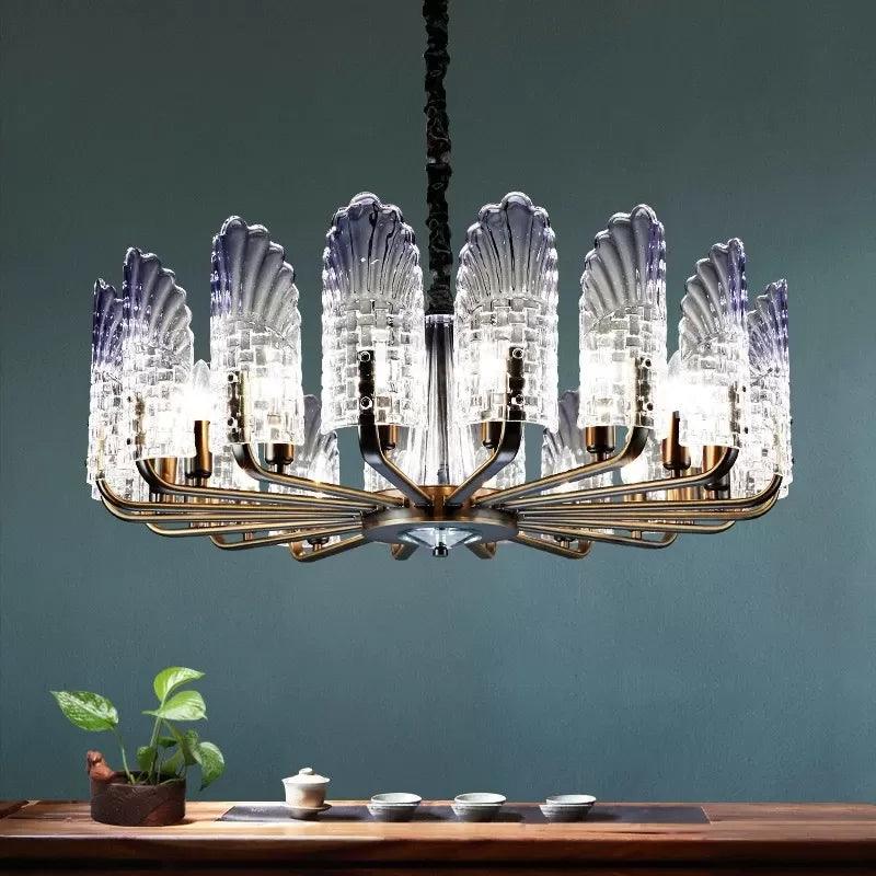 8/9/10 Lights Radial Chandelier Lighting Brass Crystal Lamp - Rebooters