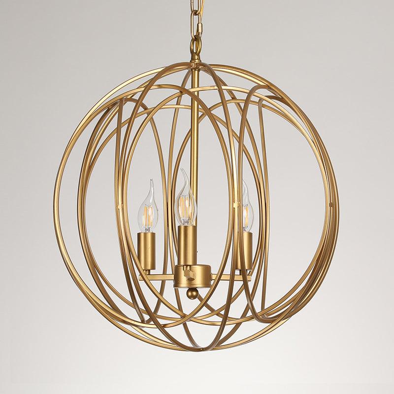 3 Lights Metal Hanging Chandelier Traditional Gold Candelabra Pendant Light 8 13 18 Wide - Rebooters