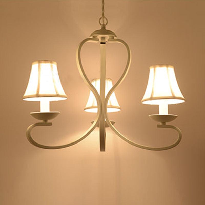 3/6/8 Lights Fabric Hanging Chandelier Traditional White Fixture - Rebooters