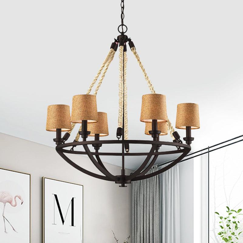 5/6 Lights Ceiling Light Traditional Tapered Fabric Chandelier - Rebooters