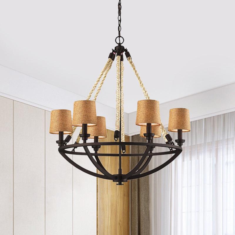 5/6 Lights Ceiling Light Traditional Tapered Fabric Chandelier - Rebooters