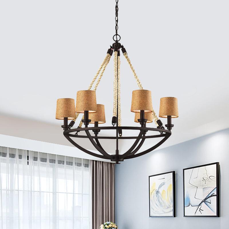 5/6 Lights Ceiling Light Traditional Tapered Fabric Chandelier - Rebooters