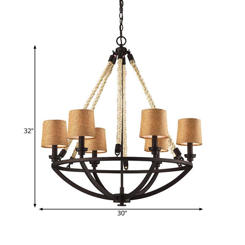 5/6 Lights Ceiling Light Traditional Tapered Fabric Chandelier - Rebooters