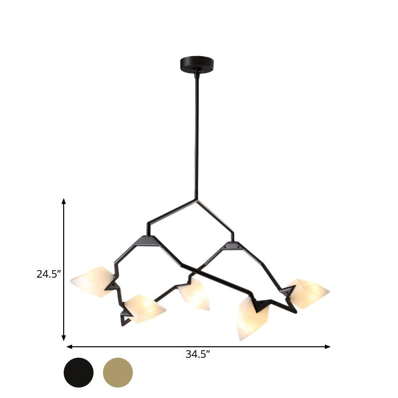 5/8 Lights Dining Room Chandelier Lamp Modern Black Gold Ceiling Lighting - Rebooters