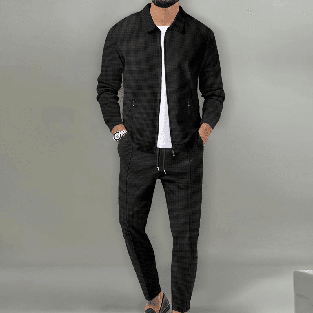 Men’s Casual Waffle Jacket Set for Stylish Comfort Rebooters mens 2 piece set