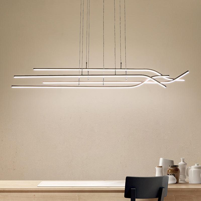 39"/47" Wide Simple Strip Chandelier Acrylic LED Pendant - Rebooters