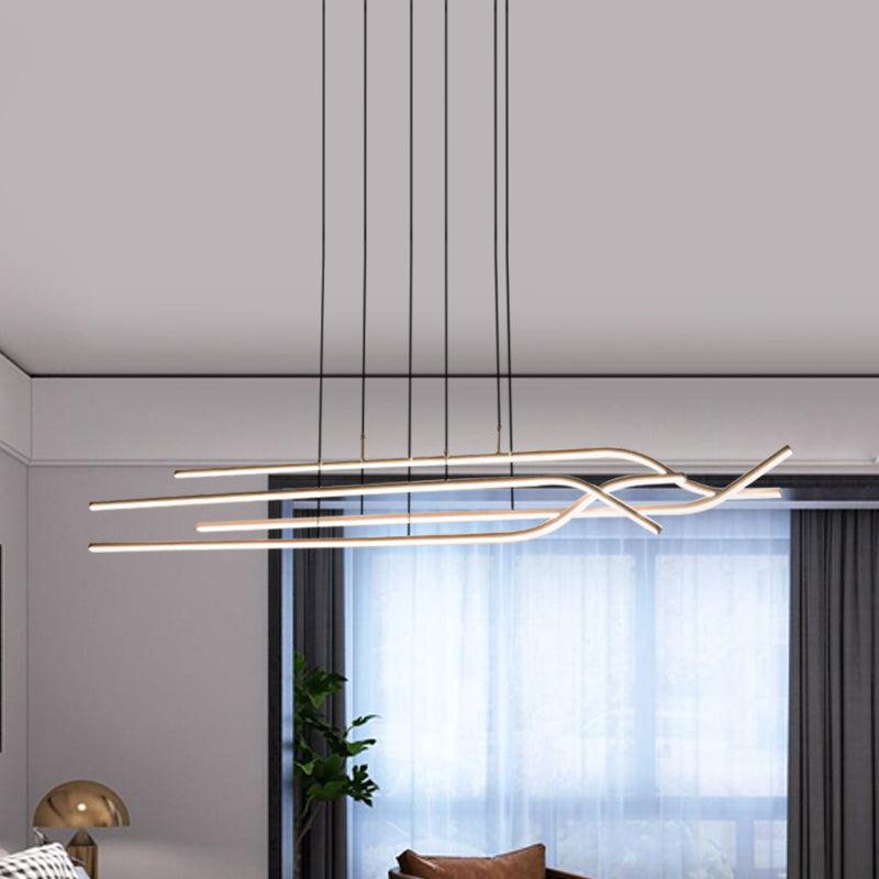 39"/47" Wide Simple Strip Chandelier Acrylic LED Pendant - Rebooters