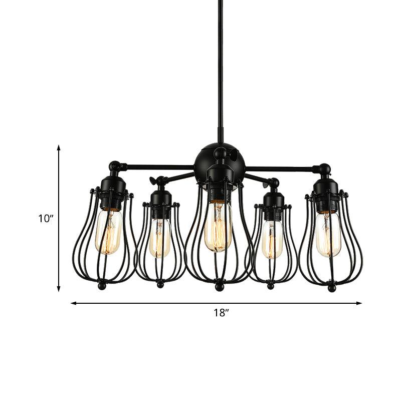 18"/25.5" W 5 Lights Chandelier Lighting Farmhouse Fixture - Rebooters
