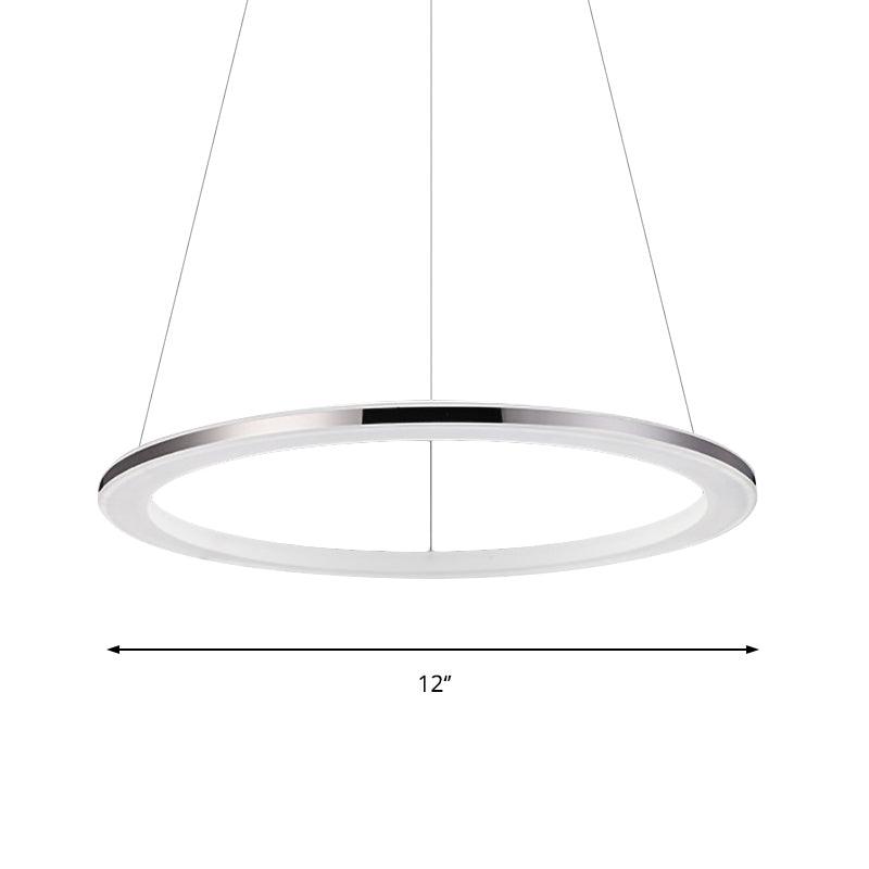 Acrylic Round Ceiling Pendant Contemporary LED Silver Chandelier - Rebooters