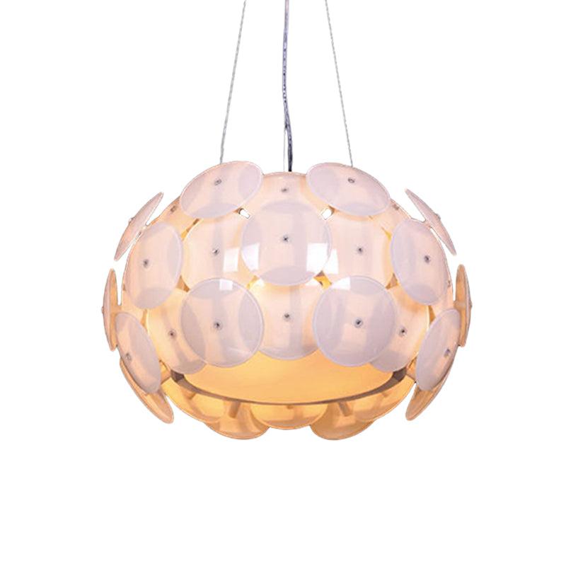 4 Heads Bedroom Hanging Light Modern White Pendant Chandelier - Rebooters