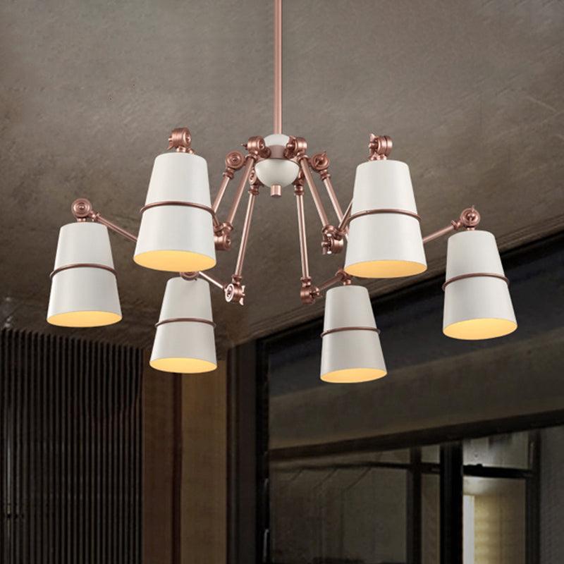 6 Heads Cylinder Chandelier Pendant Industrial Rose Gold Lamp - Rebooters