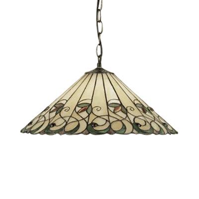 Baroque Conical Down Lighting 1 Head Pink Green Pendant Light - Rebooters