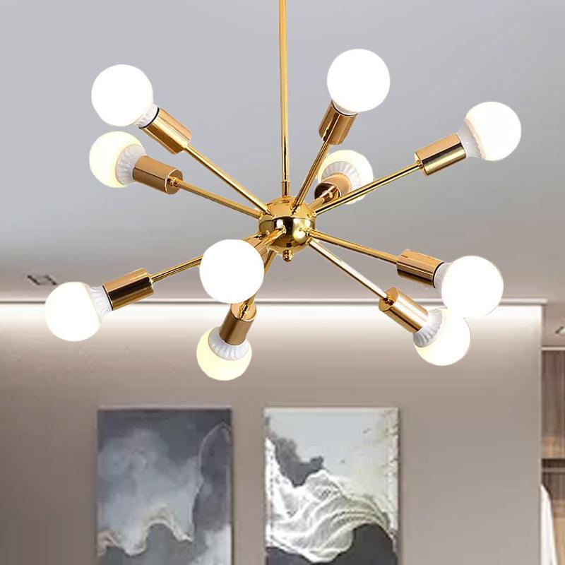 26"/38.5" Wide Metal Starburst Chandelier Light Gold Lamp - Rebooters