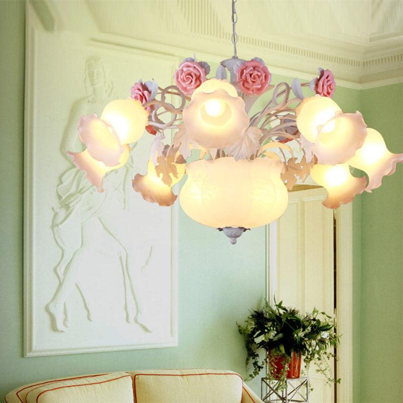 Romantic Pastoral Blossom Hanging Light 10 Lights Chandelier - Rebooters