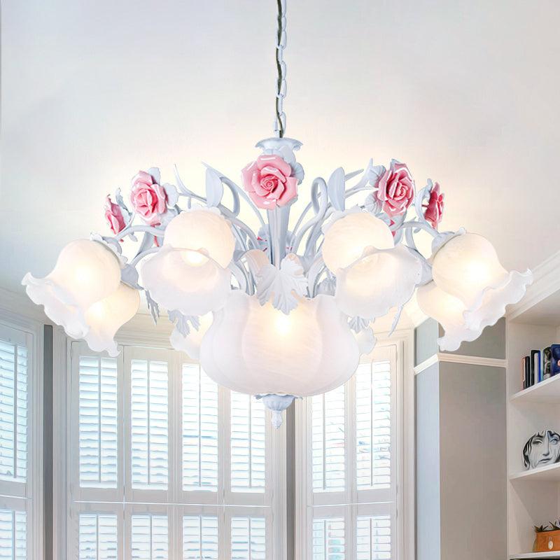 Romantic Pastoral Blossom Hanging Light 10 Lights Chandelier - Rebooters