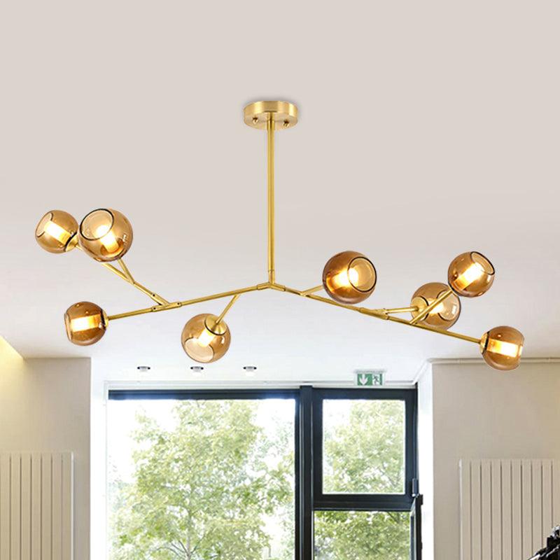 8-Bulb Living Room Ceiling Chandelier Brass Pendant Light - Rebooters