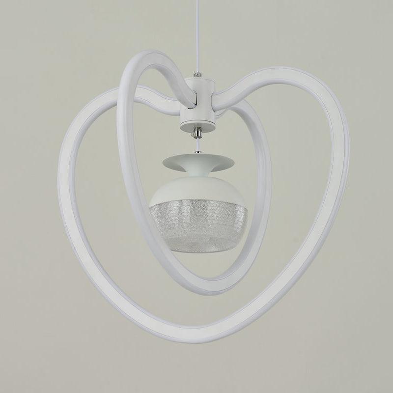 Acrylic Loving Heart Frame Pendant Lighting LED White Lamp - Rebooters